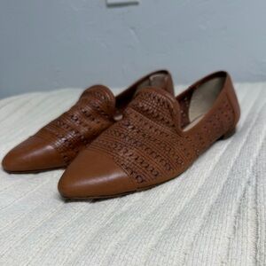 Essex Lane Brown Woven Leather Flats